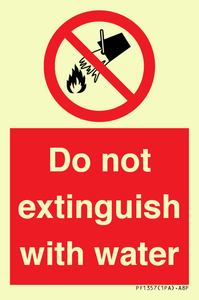 Do not extinguish with water